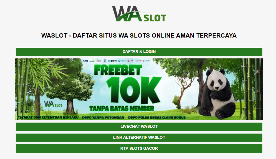 Waslot Situs Slots Gacor Judi Online Saran 2024