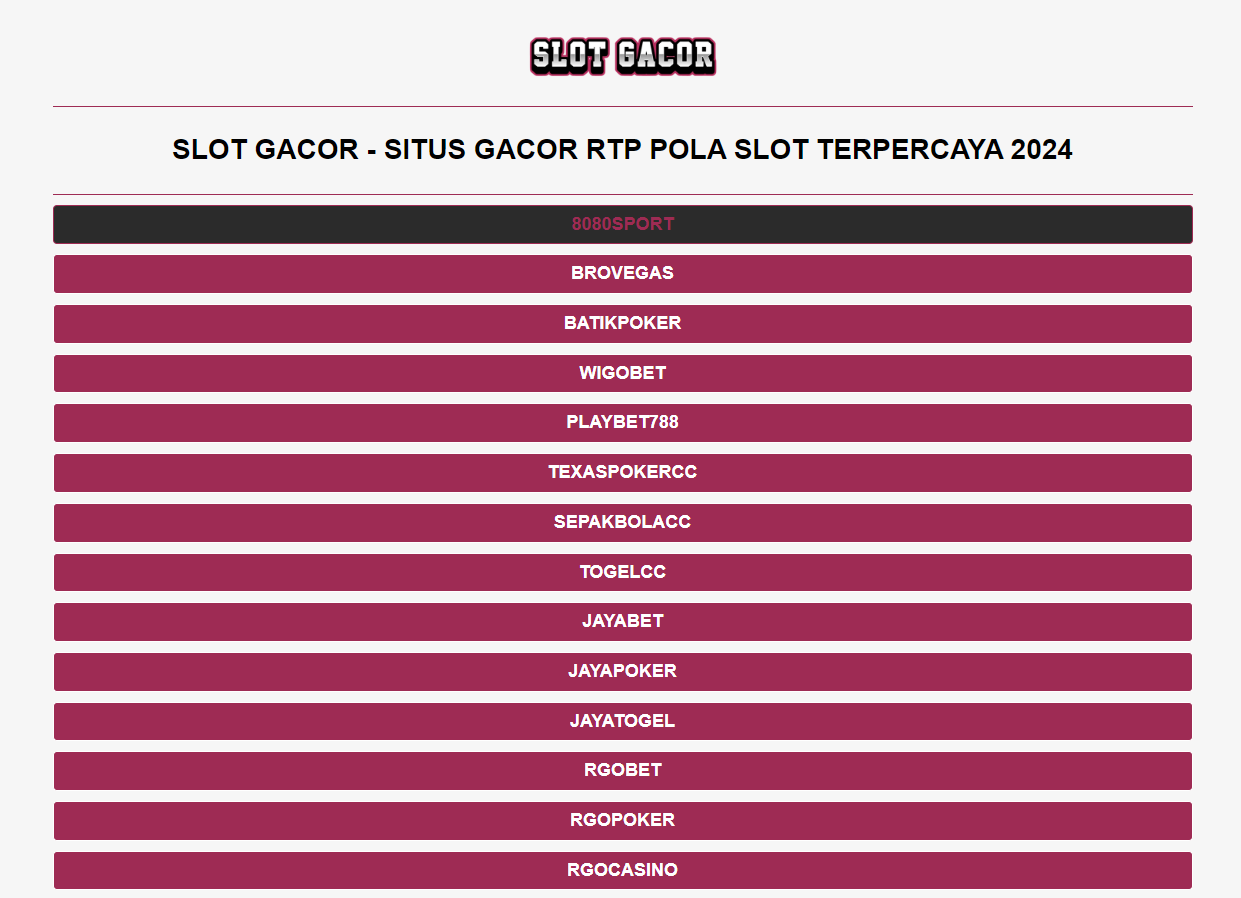 Jajaran Website Judi Slot Gacor Paling Terpercaya