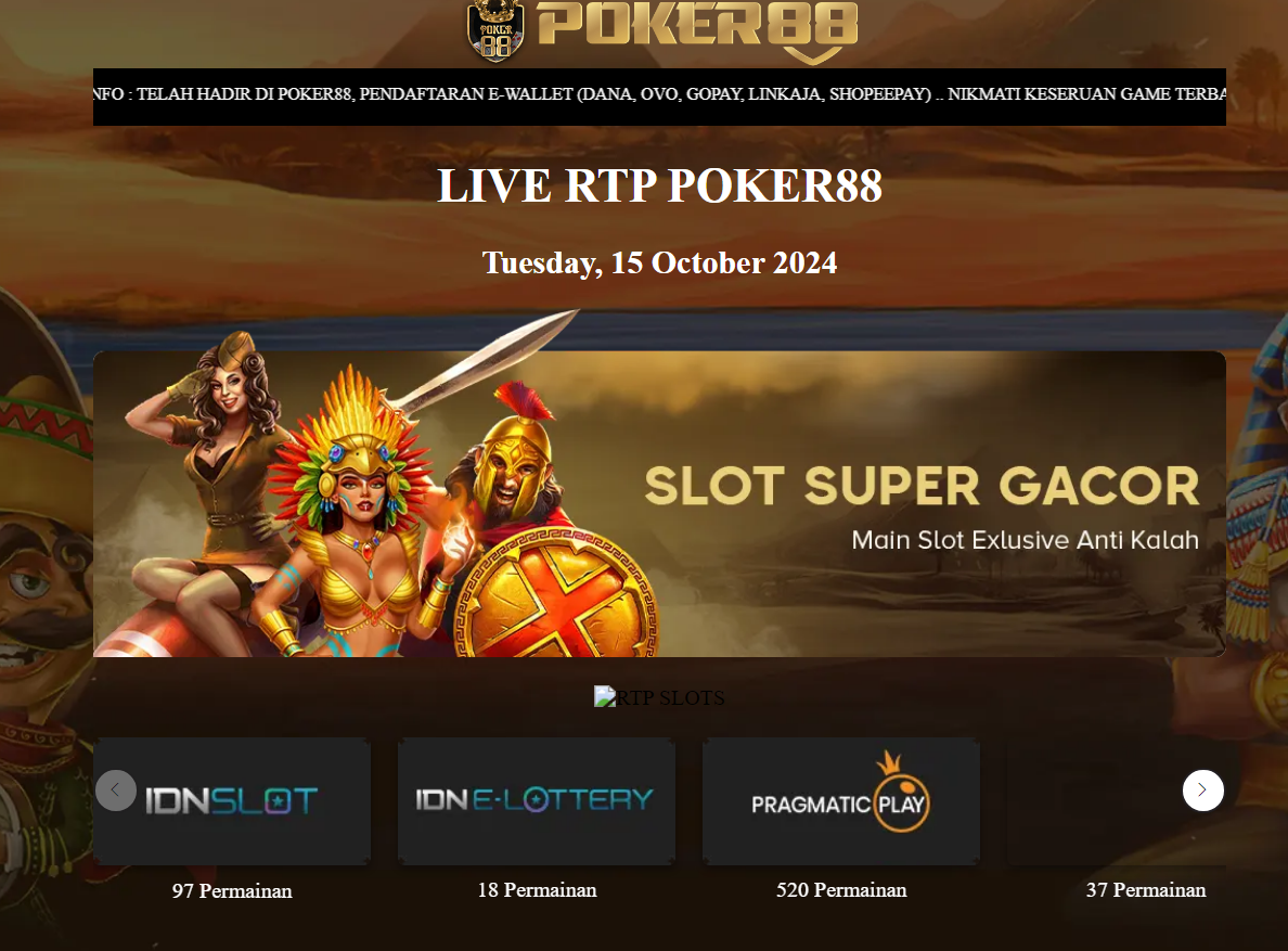 Poker88 | Situs Bandar Judi Game Slot Online Tergacor